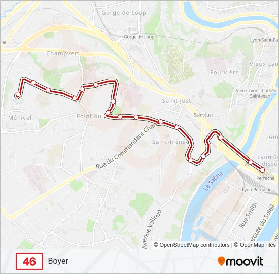 46 Bus Line Map