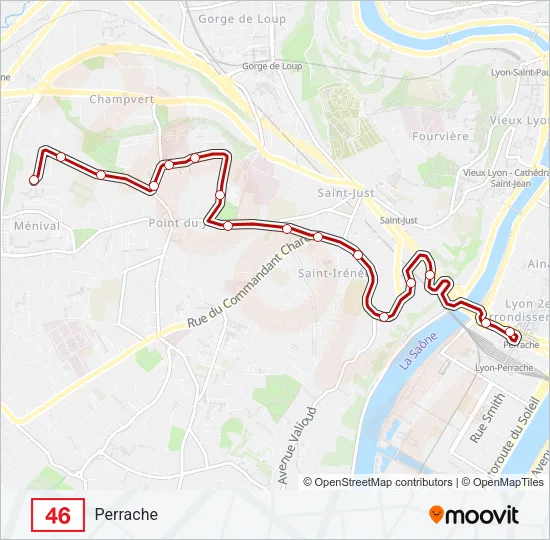 46 Bus Line Map