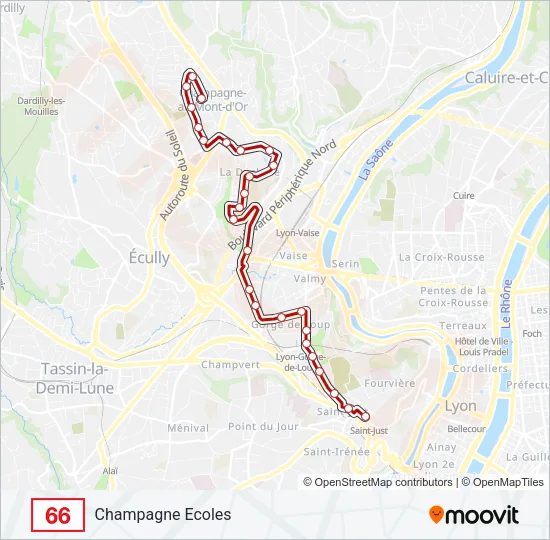 66 Bus Line Map