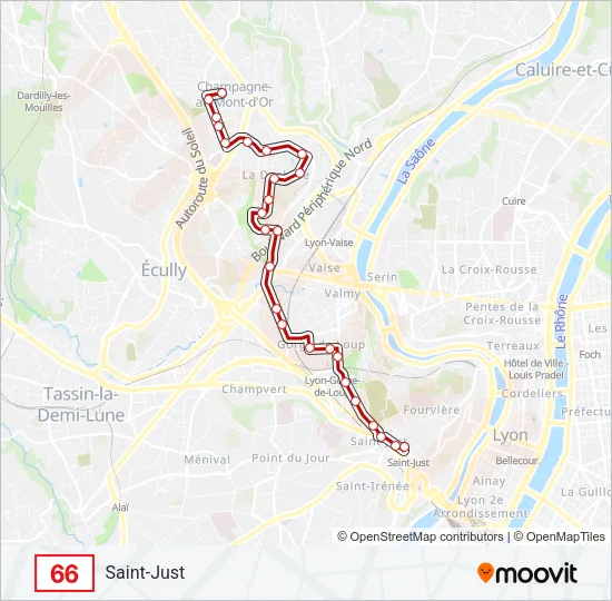 66 Bus Line Map