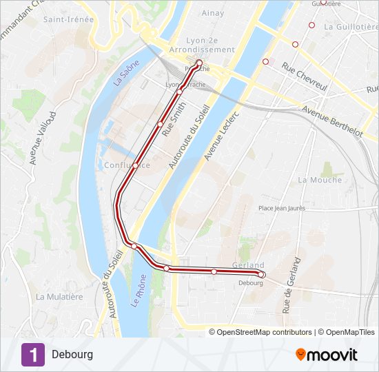 T1 light rail Line Map