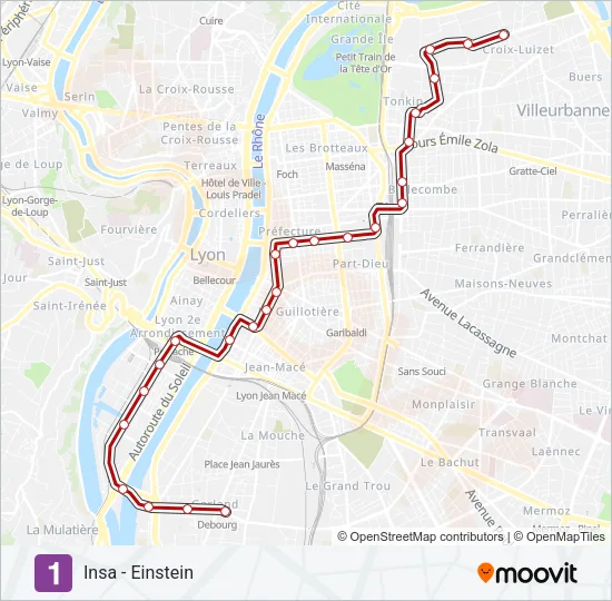 T1 Light Rail Line Map