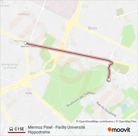 C15E Bus Line Map