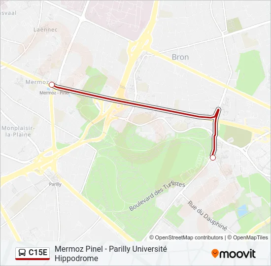 C15E Bus Line Map