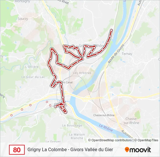 80 Bus Line Map