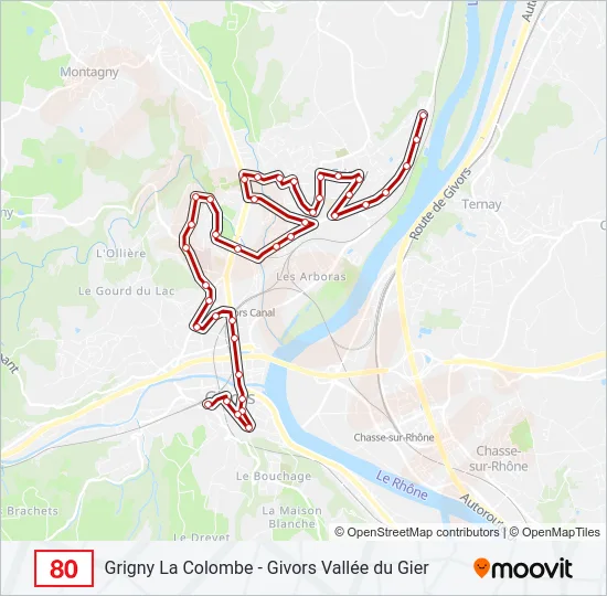 80 Bus Line Map