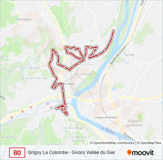 80 Bus Line Map