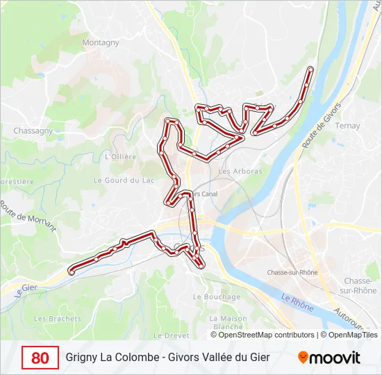 80 Bus Line Map