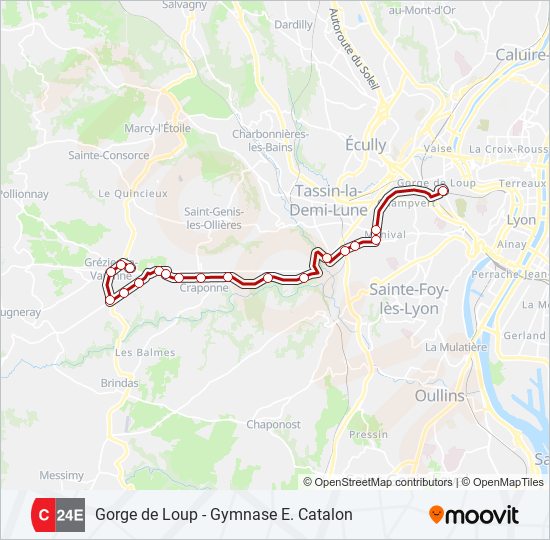 Mapa de C24E de autobús