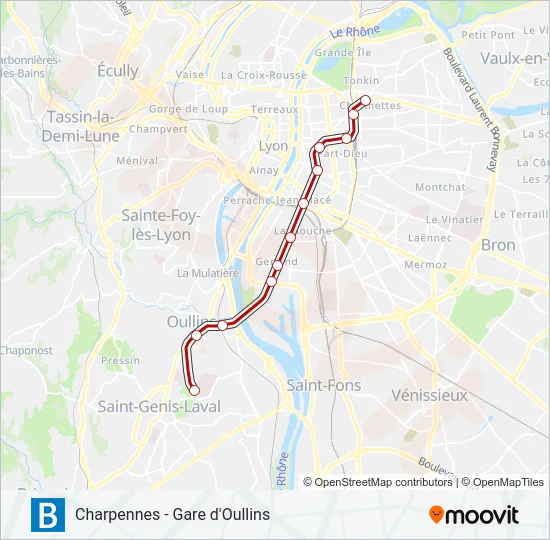 B Metro Line Map