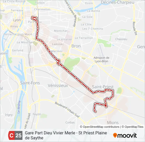 C25 Bus Line Map