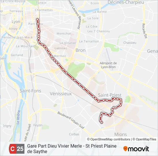 C25 Bus Line Map