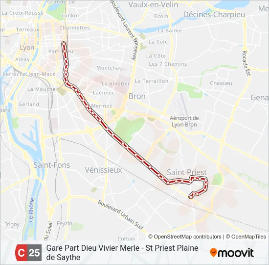 C25 Bus Line Map