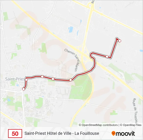 50 Bus Line Map
