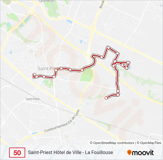 50 Bus Line Map