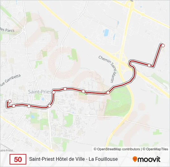 50 Bus Line Map