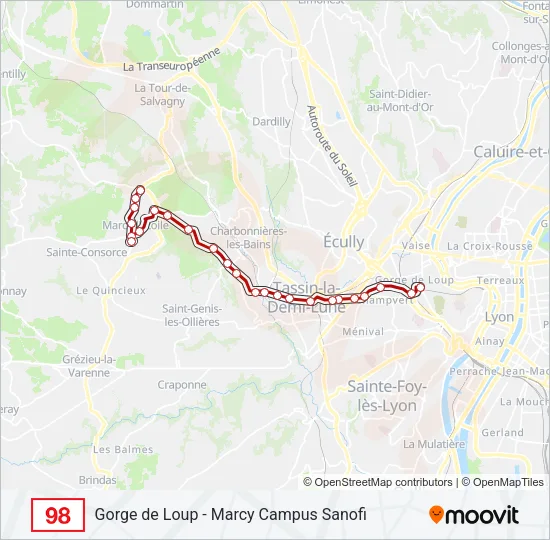 98 Bus Line Map