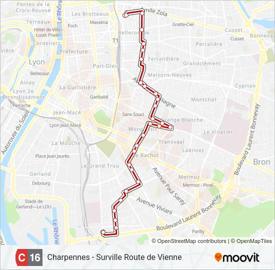 C16 Bus Line Map
