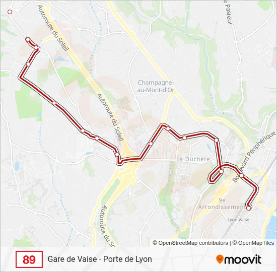 89 Bus Line Map