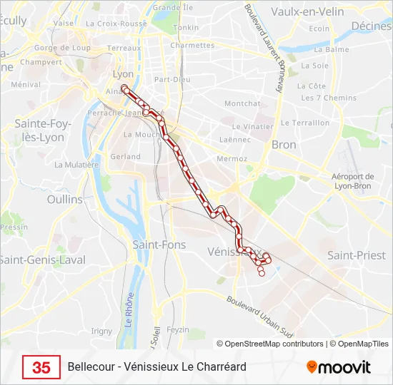 35 Bus Line Map