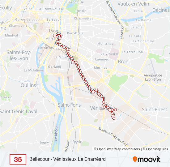 Mapa de 35 de autobús