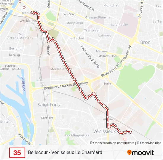 35 Bus Line Map