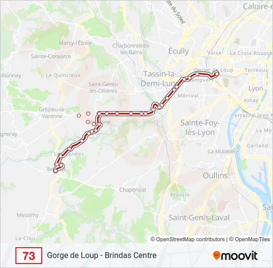 73 Bus Line Map