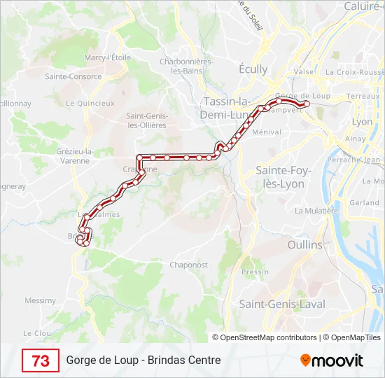 73 Bus Line Map