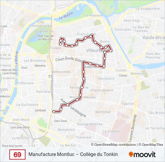 69 bus Line Map