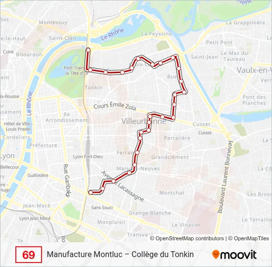 69 Bus Line Map