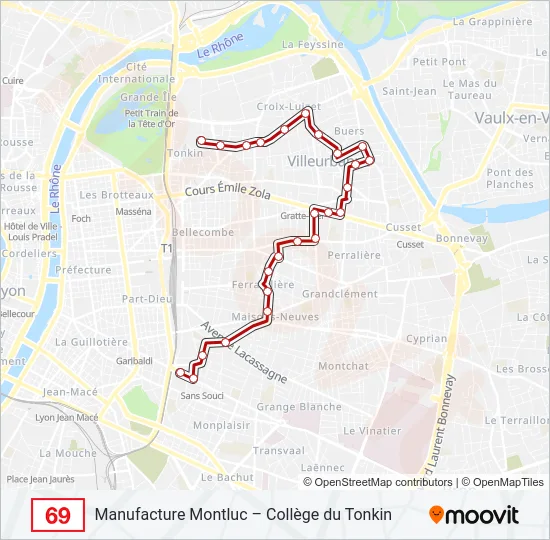 69 Bus Line Map