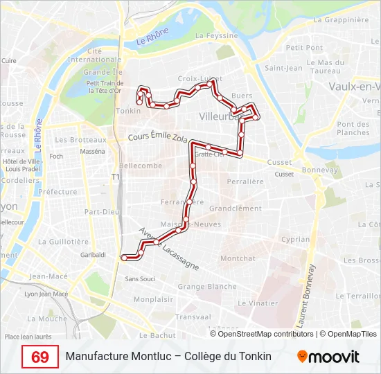 69 Bus Line Map