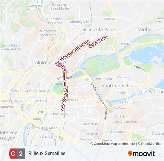 Mapa de C2 de autobús