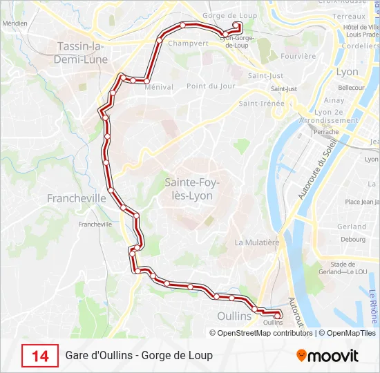 14 Bus Line Map