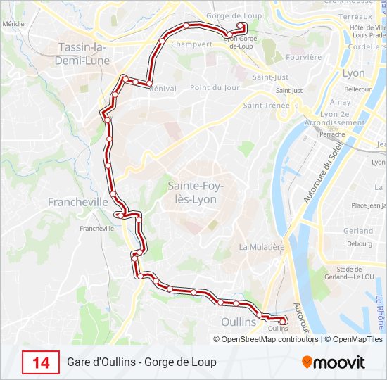 14 bus Line Map