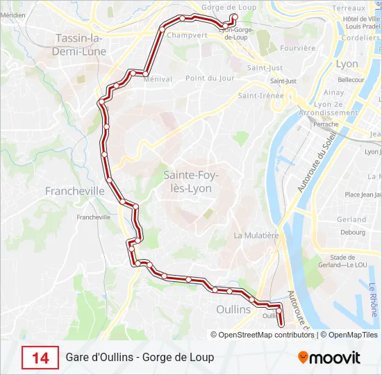 14 Bus Line Map