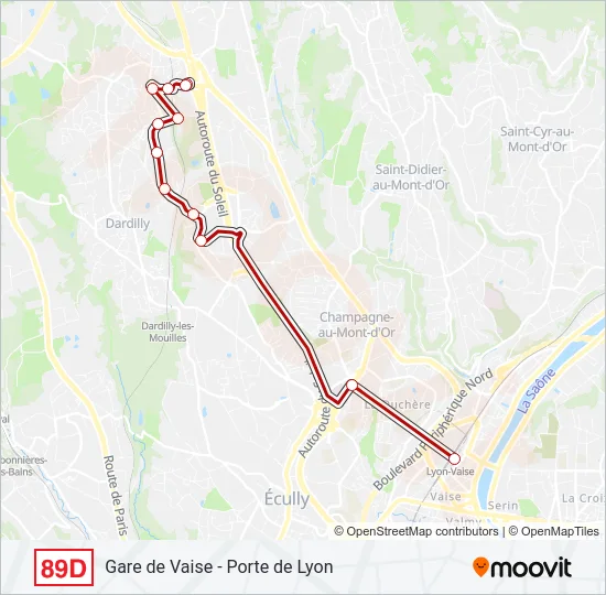 89D Bus Line Map