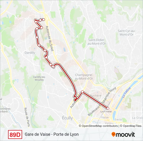 89D Bus Line Map