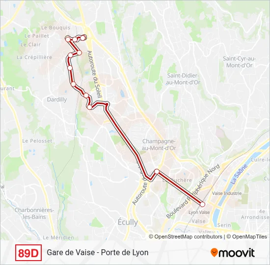 89D Bus Line Map