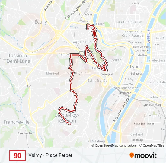 90 Bus Line Map