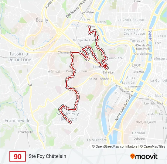 90 Bus Line Map