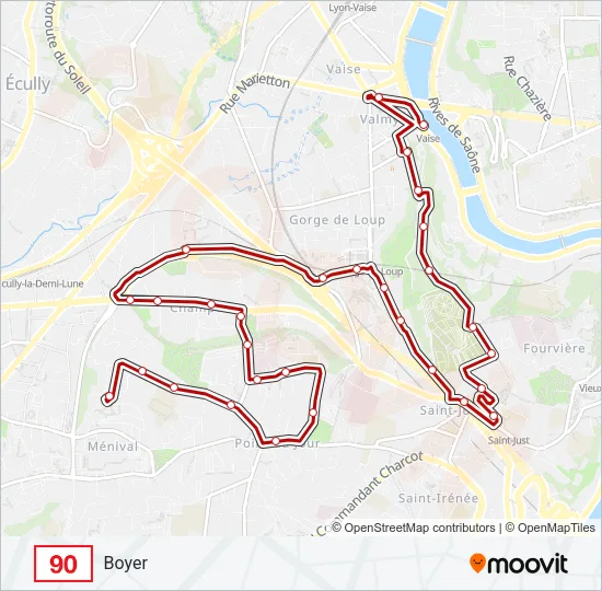 90 Bus Line Map