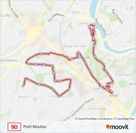 90 Bus Line Map