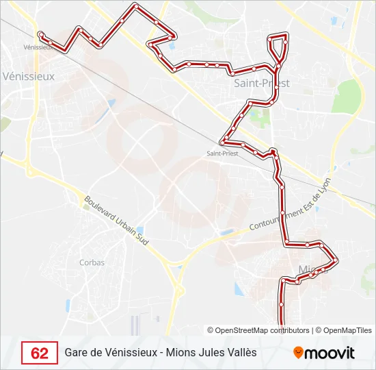 62 Bus Line Map