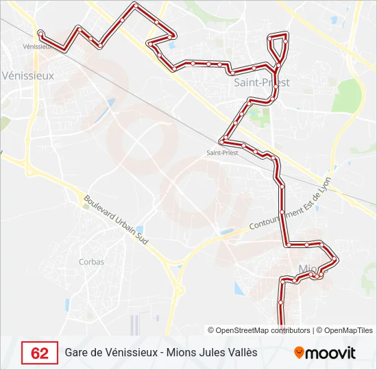 62 Bus Line Map