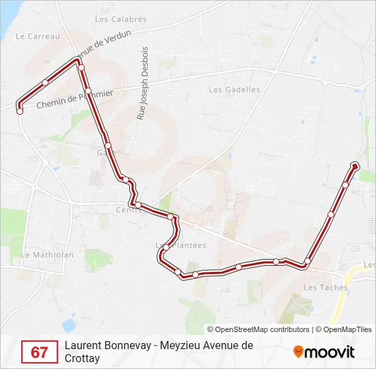 67 Bus Line Map