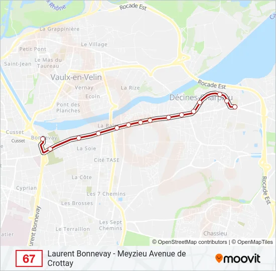 67 Bus Line Map