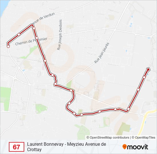 67 bus Line Map