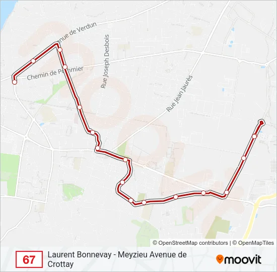 67 Bus Line Map