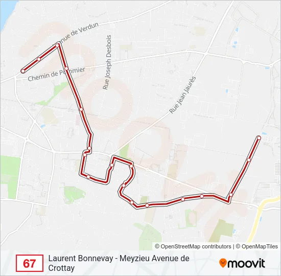 67 Bus Line Map